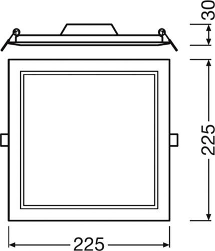 LED світильник стельовий LEDVANCE вбудований DOWNLIGHT SLIM SQUARE 210 18W 3000K Білий
