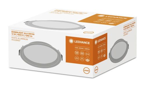 Світильник світильник LEDVANCE DL ALU DN150 14W 4000K IP44 Білий