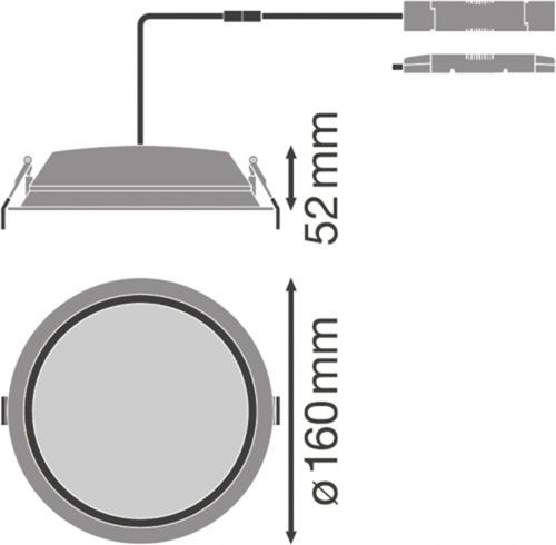 Світильник LEDVANCE DOWNLIGHT ALU DALI 14W 3000К IP44 Білий