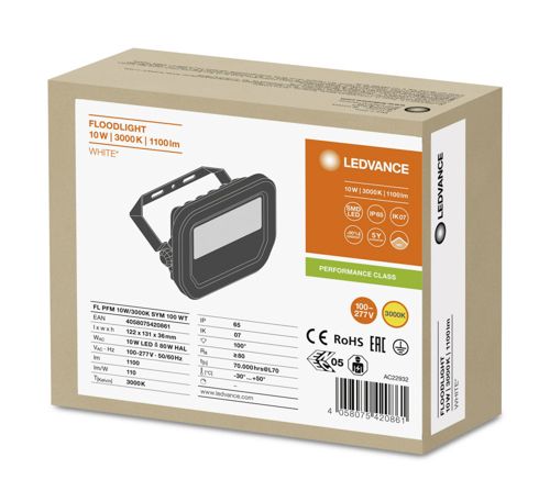 LED прожектор LEDVANCE FLOODLIGHT 10W 3000К IP65 Білий
