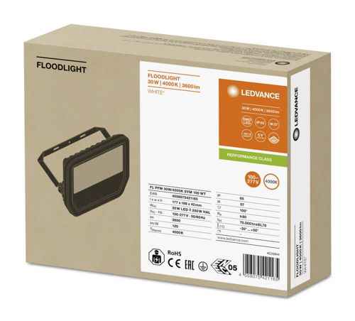 LED прожектор LEDVANCE симетричний FL PFM 30W 4000K SYM 100 Білий