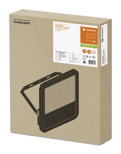LED прожектор LEDVANCE симетричний FL PFM 125W 4000K SYM 100 Чорний