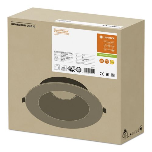 Світильник LEDVANCE DOWNLIGHT UGR19 21W 3000К IP54 Білий