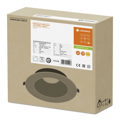 Світильник LEDVANCE DOWNLIGHT UGR19 DALI 14W 3000К IP54 Білий