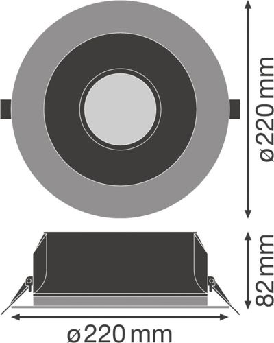 Світильник LEDVANCE DOWNLIGHT UGR19 DALI 21W 3000К IP54 Білий