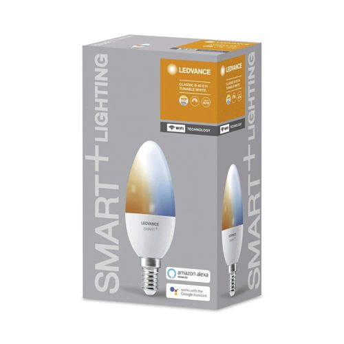 Лампа LED OSRAM свічка з керуванням SMART WIFI B40 5W 2700K-6500K TW FR E14