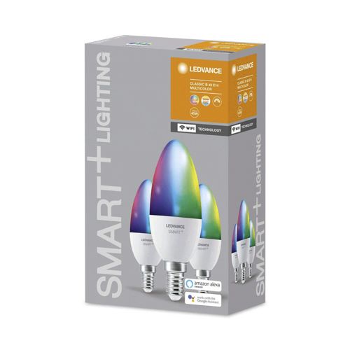 Лампа LED OSRAM свічка з керуванням SMART WIFI B40 5W RGBW FR E14