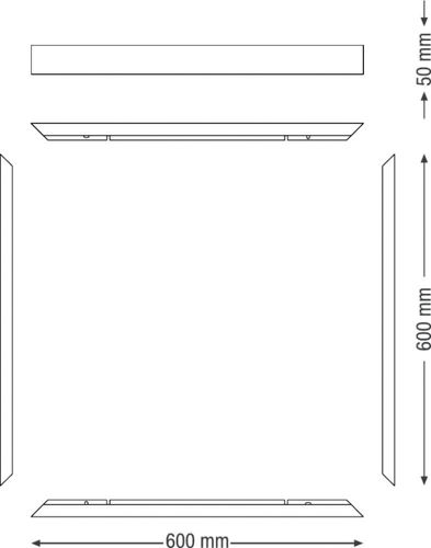 Рамка для монтажу світильників "panel" 600 Surface Mount Kit ECO CLASS H70