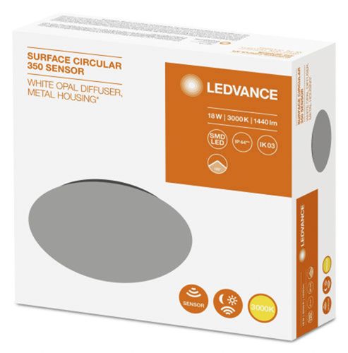 LED світильник LEDVANCE SURFACE CIRCULAR 350 18W 3000K IP44 Білий