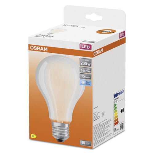 Лампа LED OSRAM CL A200 24W 4000K GL FR E27