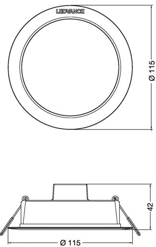 LED світильник LEDVANCE DL DN 115 8W 3000K IP44 Білий