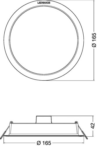 LED світильник LEDVANCE DL DN 165 13W 3000K IP44 Білий