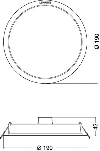 LED світильник LEDVANCE DL DN 190 18W 6500K IP44 Білий