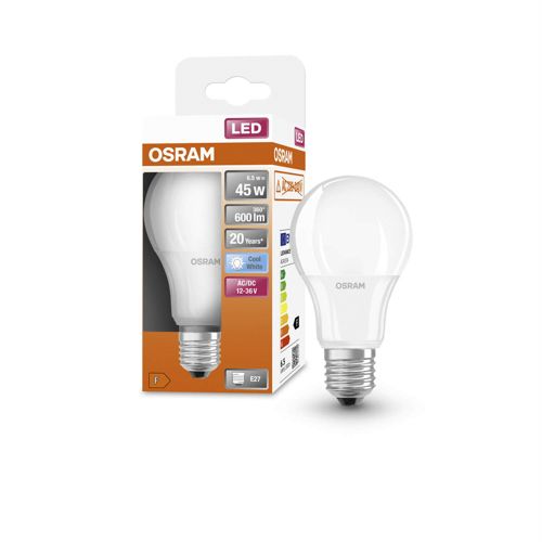 Лампа LED OSRAM груша CL A45 65W 4000K 12-36V FR E27