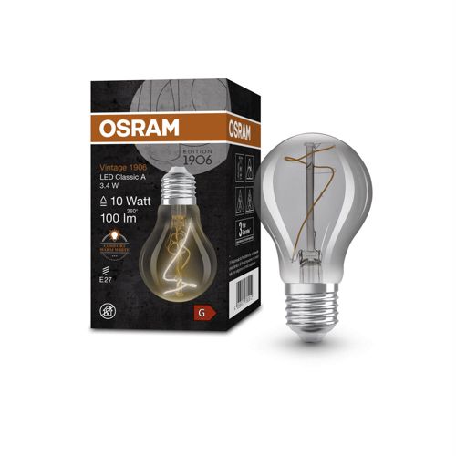 Лампа LED OSRAM філаментна вінтажна1906 CLA 34W 818 FIL SM E27