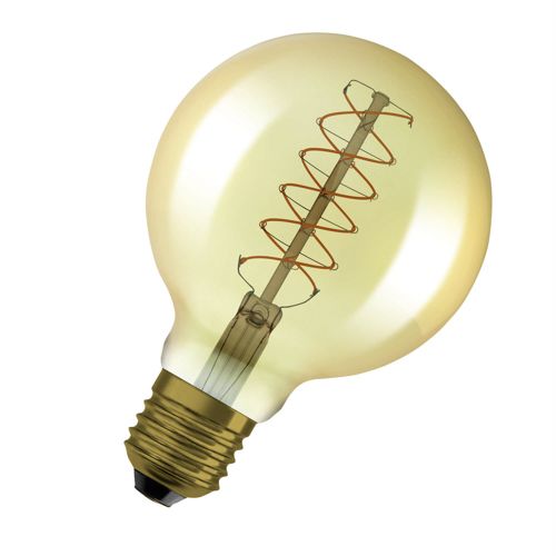 Лампа LED OSRAM філаментна VINTAGE 1906 GLOB 95 DIM 7W 822 230V S FIL GOLD E27 4X1