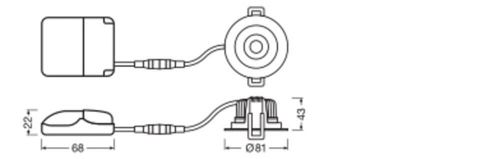 LED світильник LEDVANCE вбудований димований SP ADJP 8W 3000К PS DIM IP20 Чорний