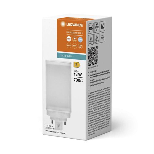Лампа LEDVANCE DULUX T E13 HF V 6W 4000K GX24Q-1