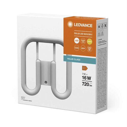 Лампа LEDVANCE DULUX SQ16 EM V 7W 3000K GR8