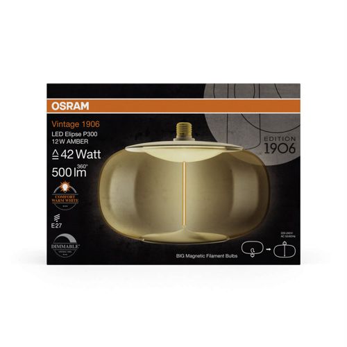Лампа LED OSRAM филаментная 1906 LBELPD 12W 1800K AM MAG E27
