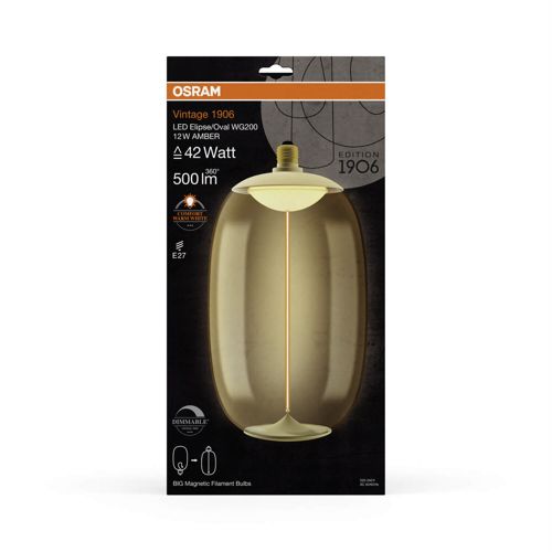Лампа LED OSRAM філаментна 1906 LBELPOVD 12W 1800K AM MAG E27