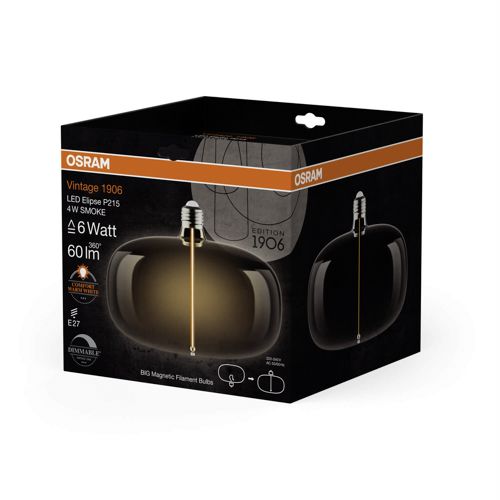 Лампа LED OSRAM філаментна 1906 LBELPD 4W 1800K SMMAG E27