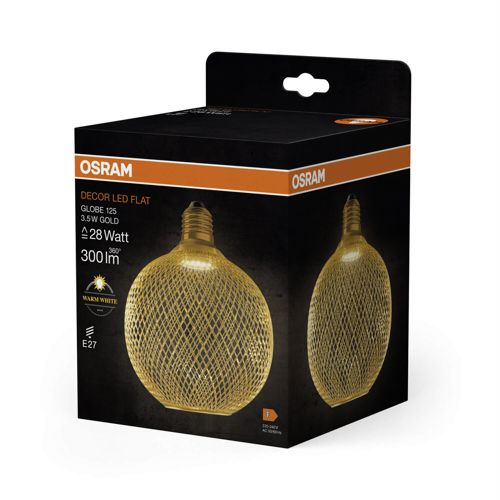 Лампа LED OSRAM FLAT G125 GOLD 3,5W 2700K FR E27