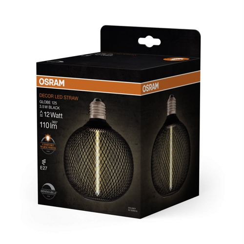 Лампа LED OSRAM DECO G125 BLACK DIM 3,5W 1800K FIL E27