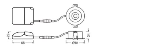 LED світильник LEDVANCE вбудований димування SP AIR ADJP 4W 2700К DIM IP23 Білий