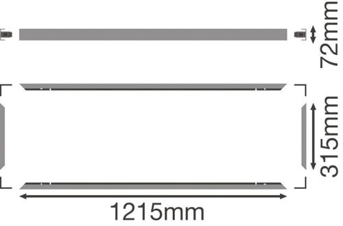 Рамка для накладного монтажу LEDVANCE PL 1200x300 SF MOUNT KIT H70 VAL