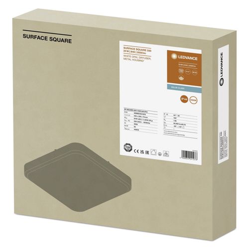 LED потолковий світильник LEDVANCE накладний SF SQUARE 330 V 24W 4000K IP44