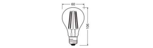 Лампа LEDVANCE філаментна груша CL A40 DS 4.9W 2700K FIL CL E27