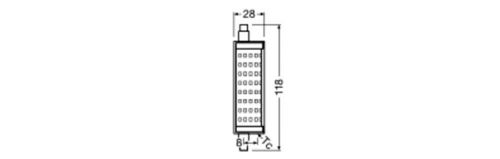 Лампа LED OSRAM на заміну лінійних галогенових PLINE118 15W 2700K 230V R7S