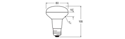 Лампа LEDVANCE рефлекторна R80 100 DIM 8,5W 2700K 230V GL E27 10X1