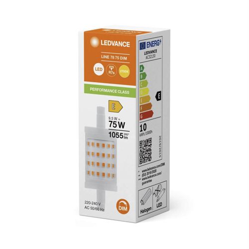 Лампа LED OSRAM на заміну лінійних галогеновихP LINE 78 75D 9,5W 2700K 230V R7S