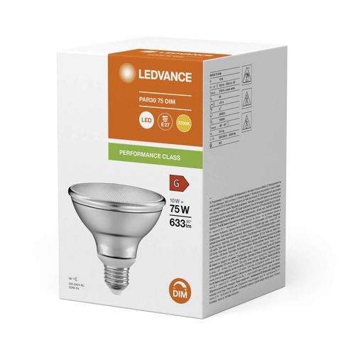 Лампа LED OSRAM рефлекторна, диміруєма PAR30 7536 DIM 10W 2700K E27 P
