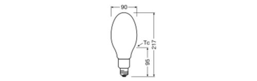 Лампа LED OSRAM для заміни газорозрядних ламп HQL FIL V 6000LM 38W 4000K E27