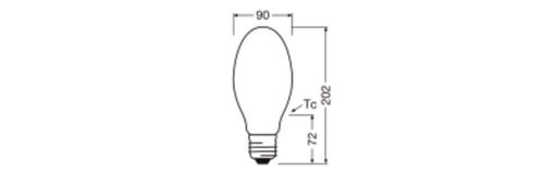 Лампа LED OSRAM для заміни газорозрядних ламп HQL FIL V 6000LM 38W 4000K E40