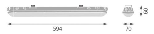 LED світильник LEDVANCE DP 600 E 21W 6500K VW IP65 Сірий