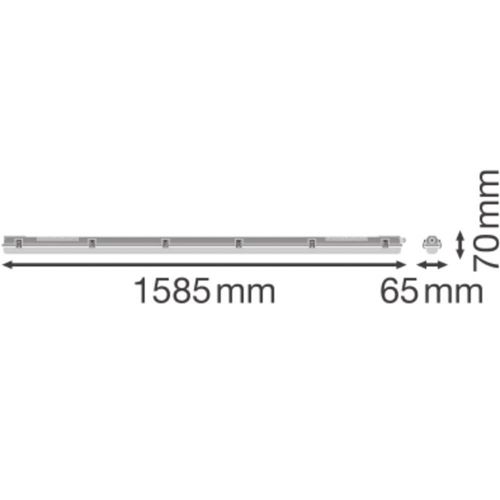 Світильник VANCE під LED лампу G13DP HOUSING 1500P 1XLAMP IP65