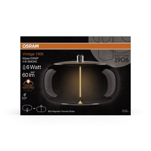 Лампа LED OSRAM філаментна 1906 LBELP 4W 1800K FIL SM MAG E27