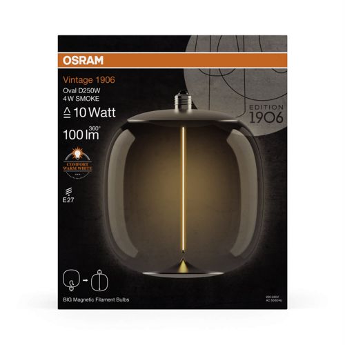 Лампа LED OSRAM філаментна 1906 LBOVL 4W 1800K FIL SM MAG E27
