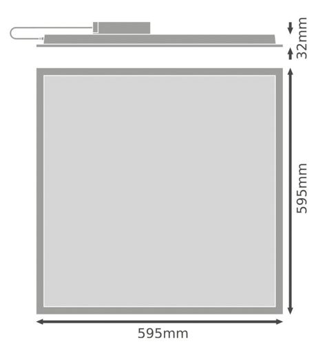 LED світильник вбудований потолковий LEDVANCE PL ECO HLO 600 E 46W 4000K U19