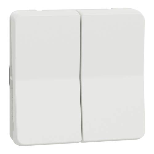 Перемикач освітлення двоклавішний Schneider Electric Mureva Styl білий IP55