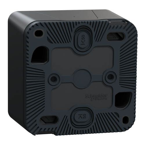 Перемикач освітлення двоклавішний Schneider Electric Mureva Styl чорний IP55