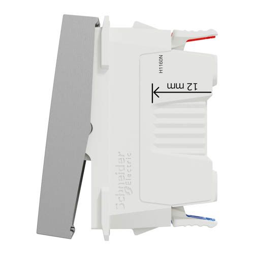 Перемикач освітлення одноклавішний Schneider Electric з нейтраллю (1 модуль) 10А Unica New алюміній