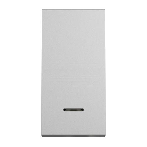 Перемикач освітлення одноклавішний Schneider Electric з нейтраллю (1 модуль) 10А Unica New алюміній