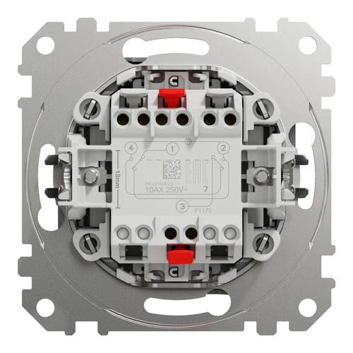 Перемикач освітлення проміжний одноклавішний Schneider Electric з підсвіткою Sedna Design алюміній
