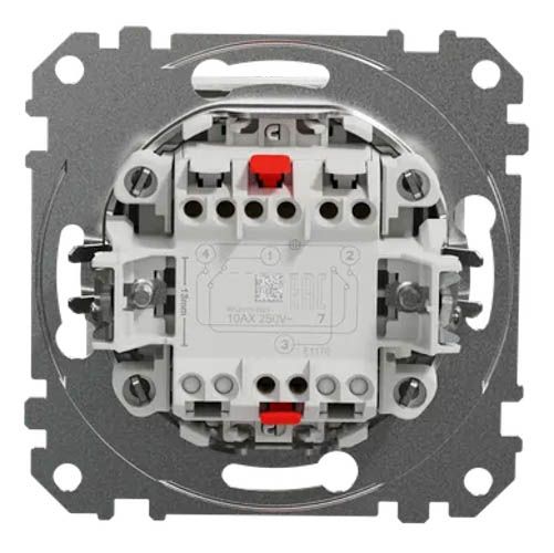 Перемикач освітлення проміжний одноклавішний Schneider Electric з підсвіткою Sedna Design білий