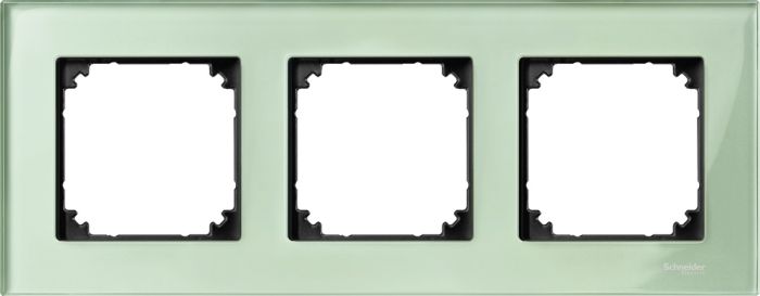 Рамка трипостова скляна Schneider Electric Merten смаргадово зелена